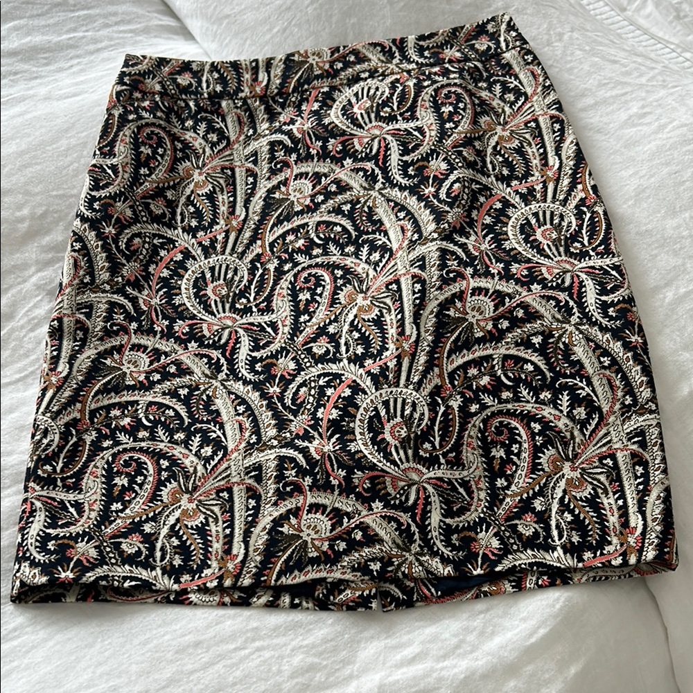 J. Crew Navy and White Pencil Skirt
